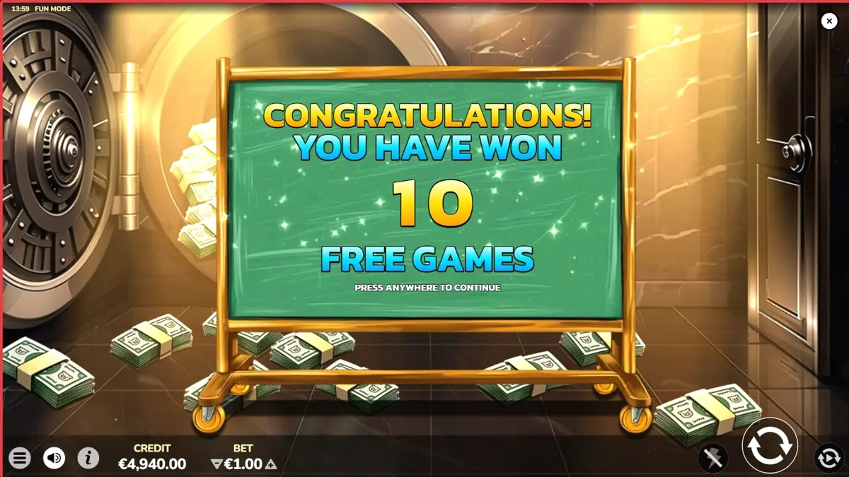 Ang opisyal na logo at pangunahing karakter na si Mr. Porky mula sa slot na Mr. Porky Bankster 10,000 Ways.