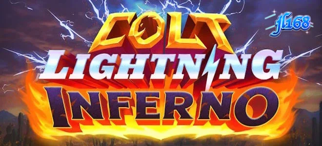Isang masining na paglalarawan ng Colt Lightning Inferno na may temang apoy at kidlat.
